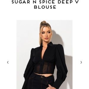 NWT Akira Sugar N Spice Black Corset Top Sz M